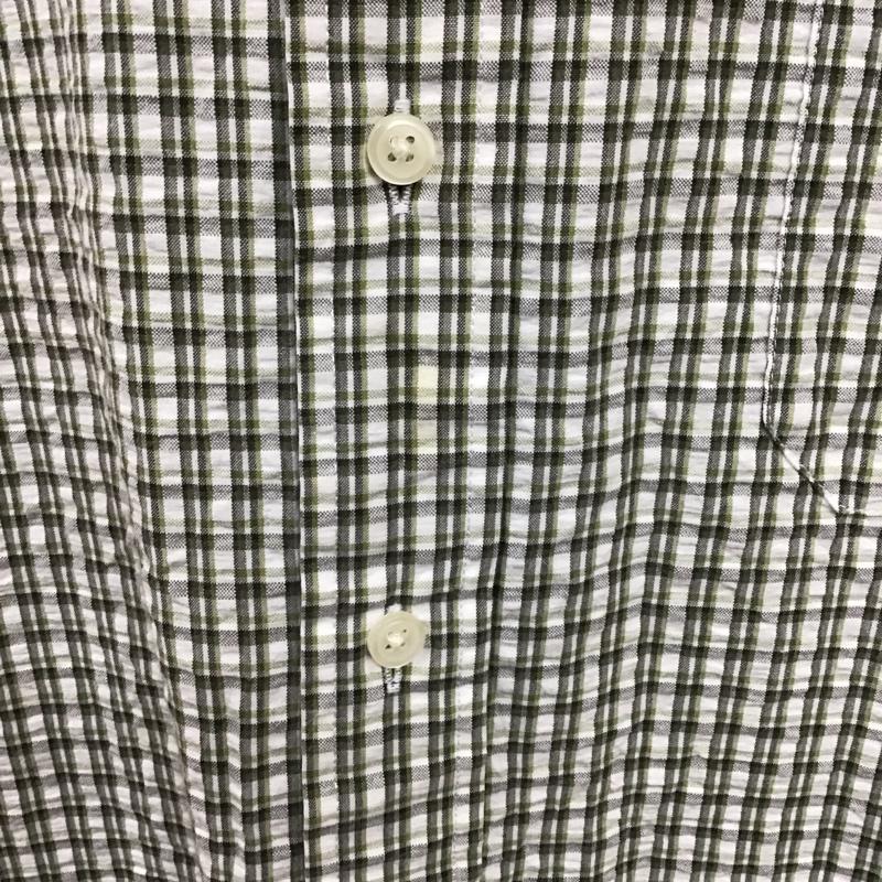 エディーバウアー Eddie Bauer シャツ、ブラウス 半袖 ボタンダウン 胸ポケット XXL チェック 白 / ホワイト / X カーキ / カーキ / X 薄緑 / ライトグリーン /  メンズ USED 古着 中古 10094367