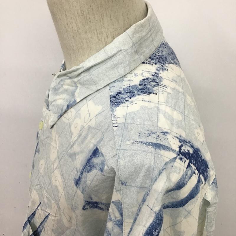 ノーティカ NAUTICA シャツ、ブラウス 半袖 XL 総柄 白 / ホワイト / X 水色 / ライトブルー /  メンズ USED 古着 中古 10094369