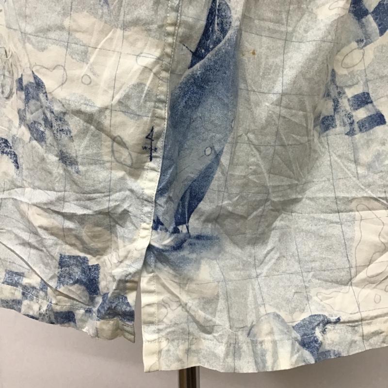 ノーティカ NAUTICA シャツ、ブラウス 半袖 XL 総柄 白 / ホワイト / X 水色 / ライトブルー /  メンズ USED 古着 中古 10094369