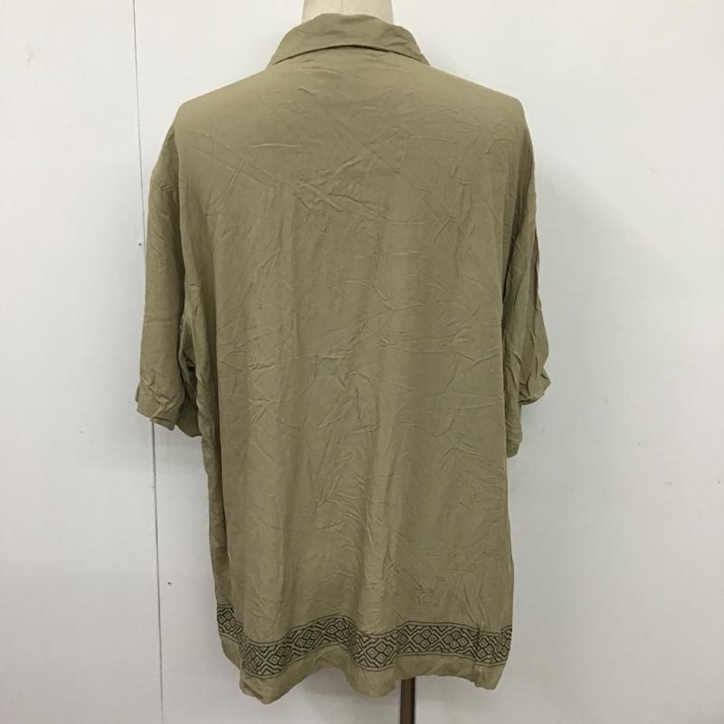 古着 USED シャツ、ブラウス 半袖 オープンカラー XL プリント ベージュ / ベージュ /  メンズ USED 古着 中古 10094372