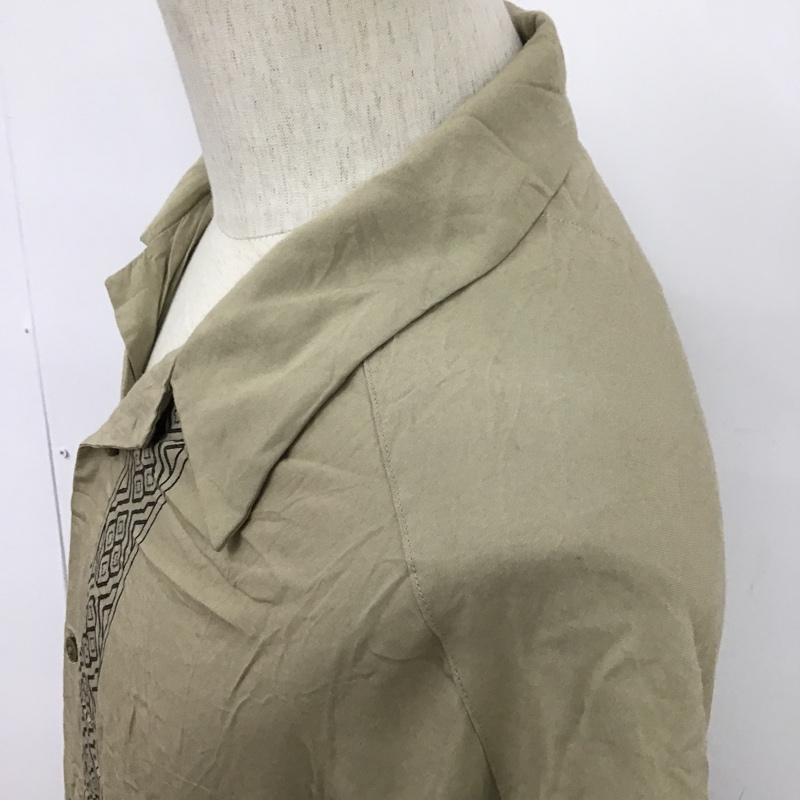 古着 USED シャツ、ブラウス 半袖 オープンカラー XL プリント ベージュ / ベージュ /  メンズ USED 古着 中古 10094372