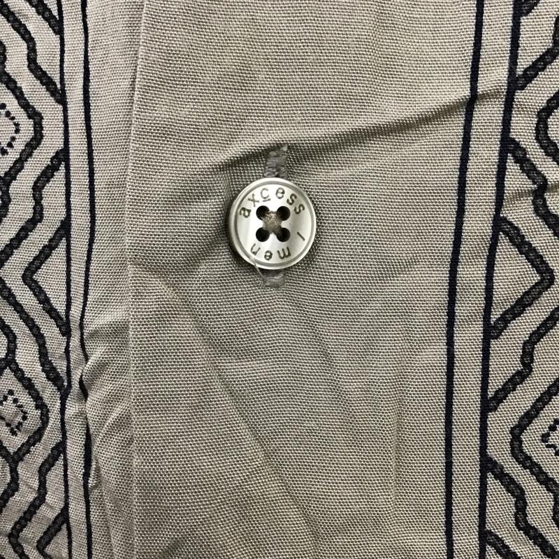 古着 USED シャツ、ブラウス 半袖 オープンカラー XL プリント ベージュ / ベージュ /  メンズ USED 古着 中古 10094372