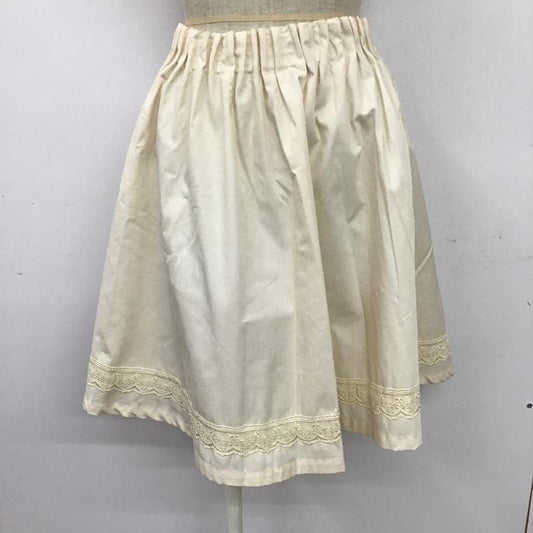 アクシーズファム axes femme スカート ひざ丈スカート TS271X42 ギャザー レース M レース柄 アイボリー / アイボリー /  レディース USED 古着 中古 10094386