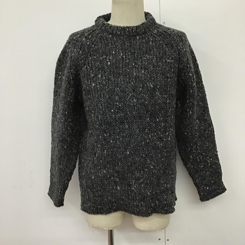古着 USED ニット、セーター 長袖 ラグランスリーブ ウール M 無地 ダークグレー / ダークグレー /  メンズ USED 古着 中古 10094497