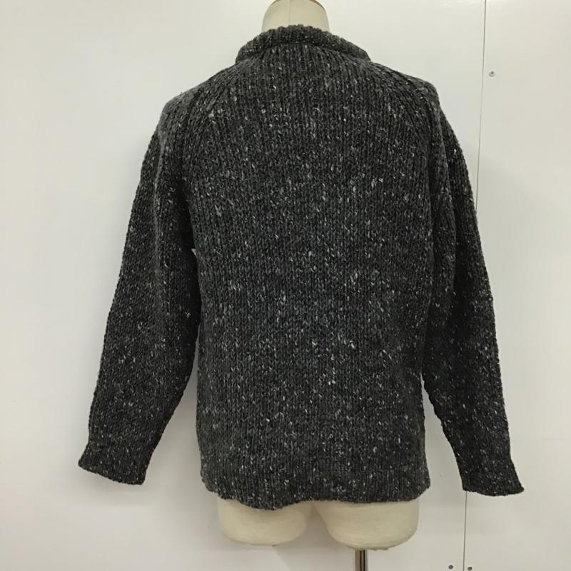 古着 USED ニット、セーター 長袖 ラグランスリーブ ウール M 無地 ダークグレー / ダークグレー /  メンズ USED 古着 中古 10094497