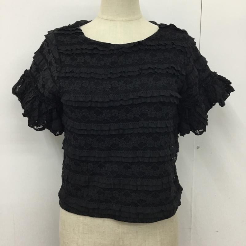 ダズリン dazzlin カットソー 半袖 021750400701-01 レース バックボタン FREE レース柄 黒 / ブラック /  レディース USED 古着 中古 10094532