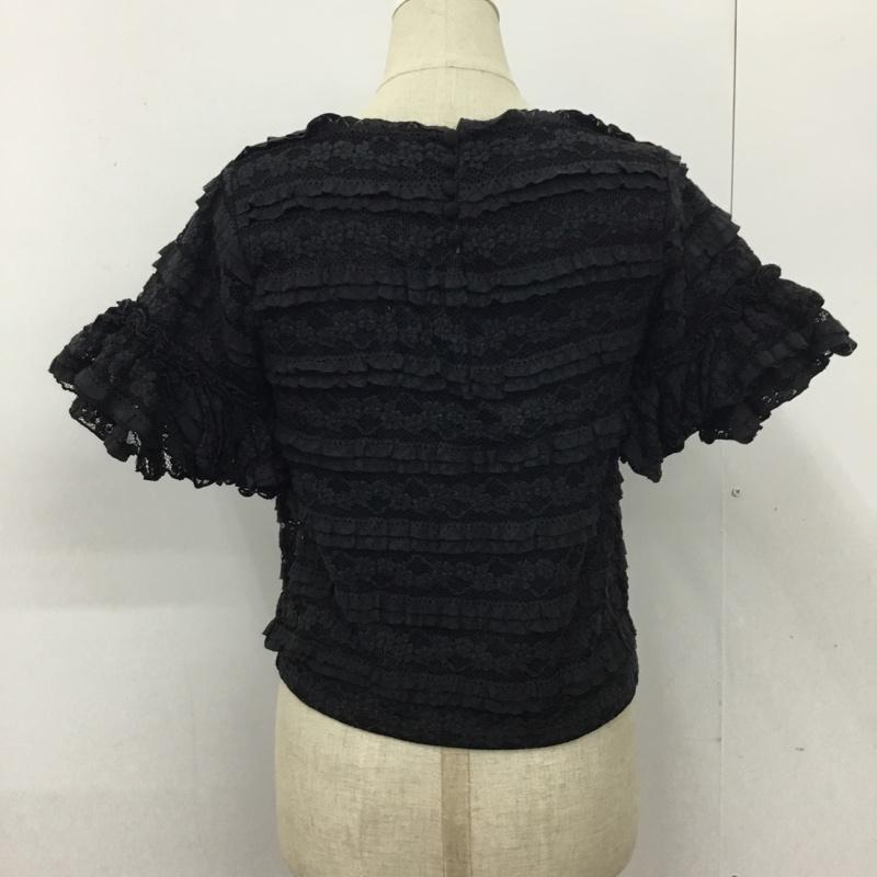 ダズリン dazzlin カットソー 半袖 021750400701-01 レース バックボタン FREE レース柄 黒 / ブラック /  レディース USED 古着 中古 10094532