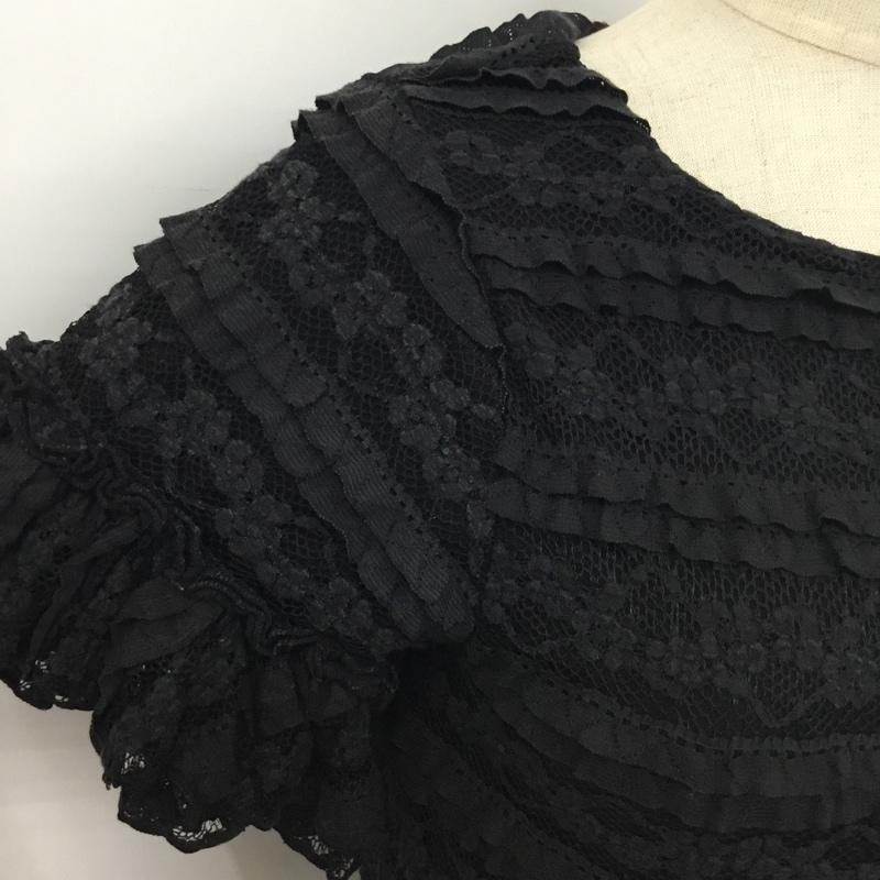 ダズリン dazzlin カットソー 半袖 021750400701-01 レース バックボタン FREE レース柄 黒 / ブラック /  レディース USED 古着 中古 10094532
