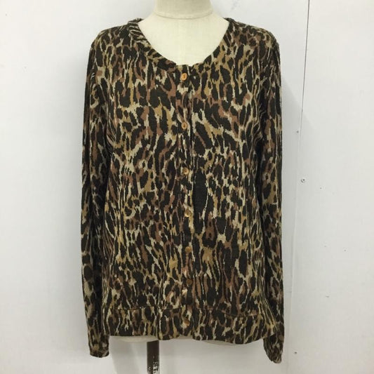 ザラコレクション ZARA COLLECTION カーディガン 長袖 1165 223 751 クルーネック L ヒョウ柄・レオパード柄 茶 / ブラウン / X ベージュ / ベージュ / X 黒 / ブラック /  レディース USED 古着 中古 10094537