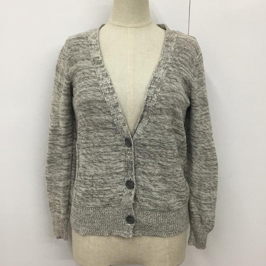 ザラニット ZARA KNIT カーディガン 長袖 6873 004 809 Vネック L 無地 灰 / グレー /  レディース USED 古着 中古 10094538