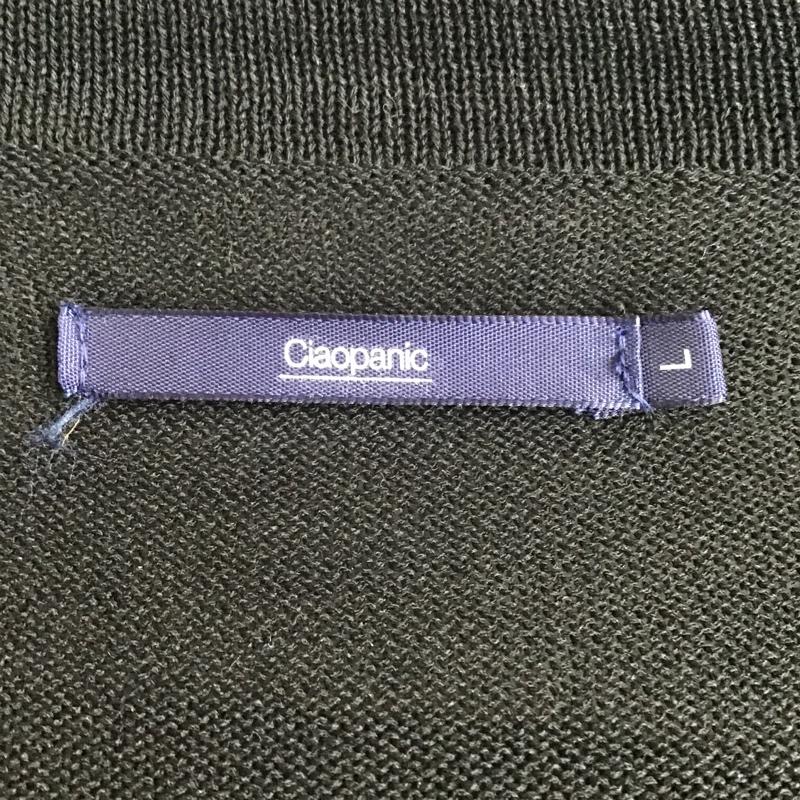 チャオパニック CIAOPANIC カーディガン 長袖 56711-309-41 テーラード L 無地 黒 / ブラック /  メンズ USED 古着 中古 10094550