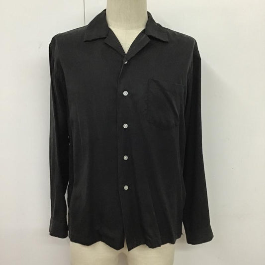アイテムズ アーバンリサーチ ITEMS URBAN RESEARCH シャツ、ブラウス 長袖 WH84-13Y016 オープンカラー 38 無地 黒 / ブラック /  メンズ USED 古着 中古 10094552