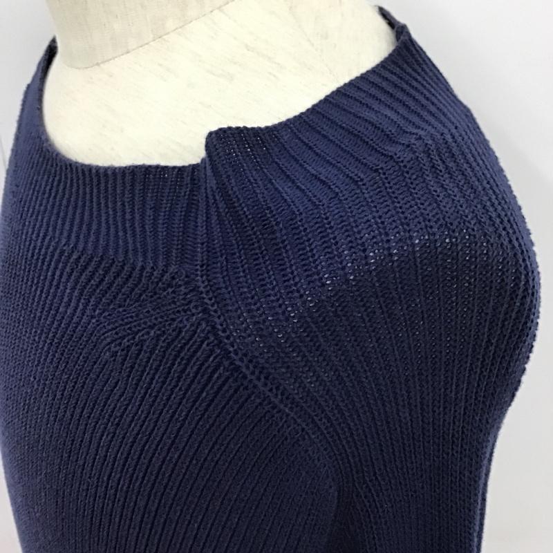 アバハウス ABAHOUSE ニット、セーター 長袖 0021040004 コットン 44 無地 紺 / ネイビー /  メンズ USED 古着 中古 10094556