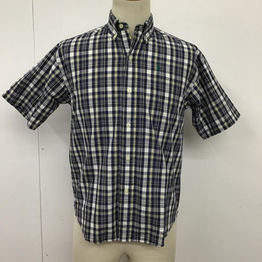 ポロバイラルフローレン Polo by RALPH LAUREN シャツ、ブラウス 半袖 コットン ボタンダウン チェック M ワンポイント 灰 / グレー / X 黄 / イエロー / X 紺 / ネイビー /  メンズ USED 古着 中古 10094570