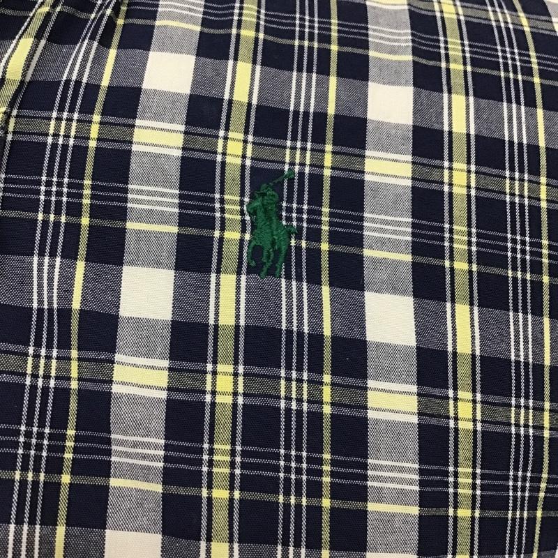 ポロバイラルフローレン Polo by RALPH LAUREN シャツ、ブラウス 半袖 コットン ボタンダウン チェック M ワンポイント 灰 / グレー / X 黄 / イエロー / X 紺 / ネイビー /  メンズ USED 古着 中古 10094570