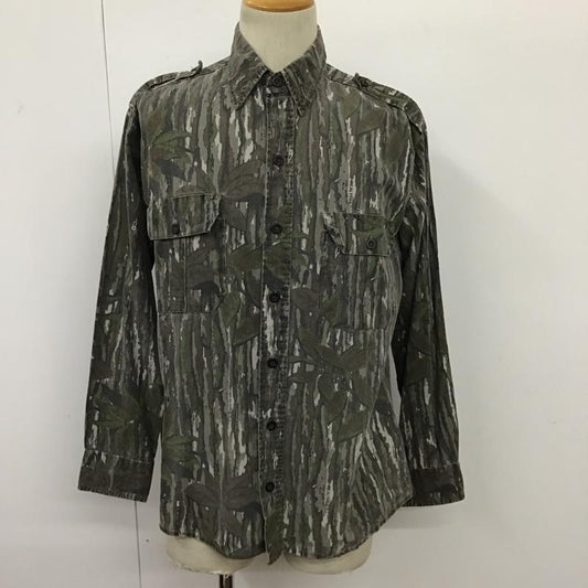 古着 USED シャツ、ブラウス 長袖 ミリタリー 8 総柄 茶 / ブラウン / X 灰 / グレー / X 黒 / ブラック / X 緑 / グリーン /  メンズ USED 古着 中古 10094584