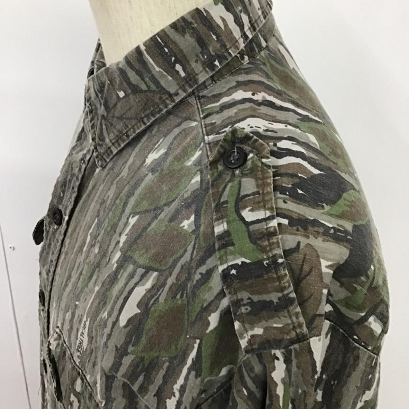 古着 USED シャツ、ブラウス 長袖 ミリタリー 8 総柄 茶 / ブラウン / X 灰 / グレー / X 黒 / ブラック / X 緑 / グリーン /  メンズ USED 古着 中古 10094584