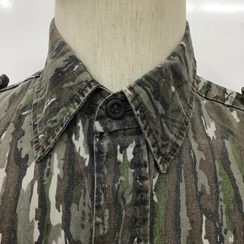 古着 USED シャツ、ブラウス 長袖 ミリタリー 8 総柄 茶 / ブラウン / X 灰 / グレー / X 黒 / ブラック / X 緑 / グリーン /  メンズ USED 古着 中古 10094584