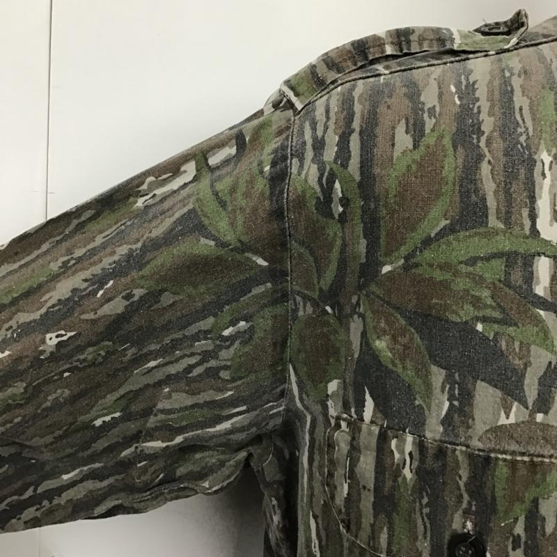 古着 USED シャツ、ブラウス 長袖 ミリタリー 8 総柄 茶 / ブラウン / X 灰 / グレー / X 黒 / ブラック / X 緑 / グリーン /  メンズ USED 古着 中古 10094584