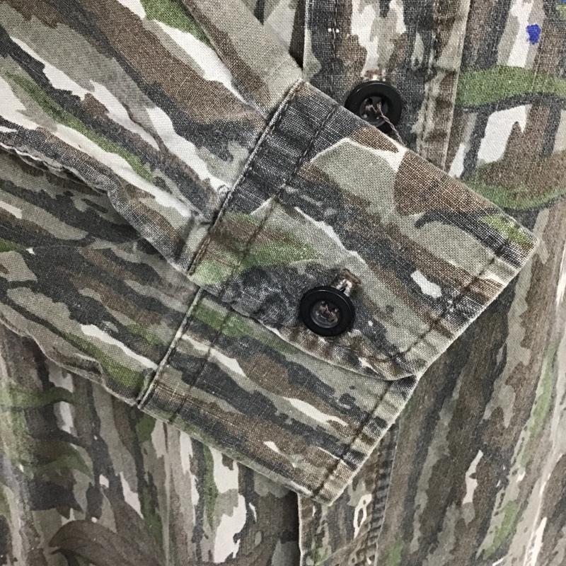 古着 USED シャツ、ブラウス 長袖 ミリタリー 8 総柄 茶 / ブラウン / X 灰 / グレー / X 黒 / ブラック / X 緑 / グリーン /  メンズ USED 古着 中古 10094584