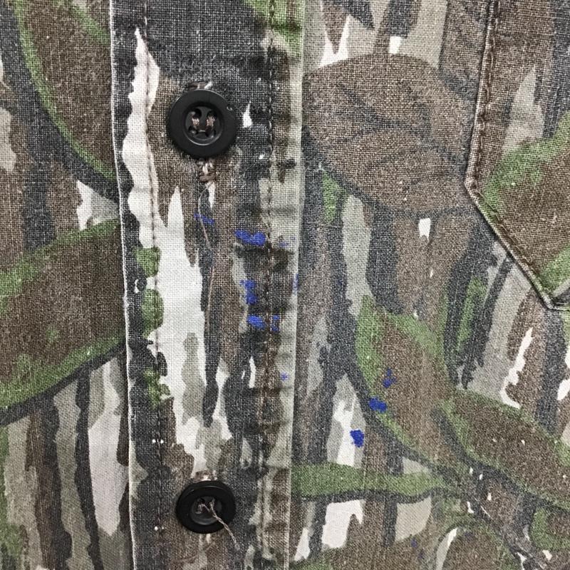 古着 USED シャツ、ブラウス 長袖 ミリタリー 8 総柄 茶 / ブラウン / X 灰 / グレー / X 黒 / ブラック / X 緑 / グリーン /  メンズ USED 古着 中古 10094584