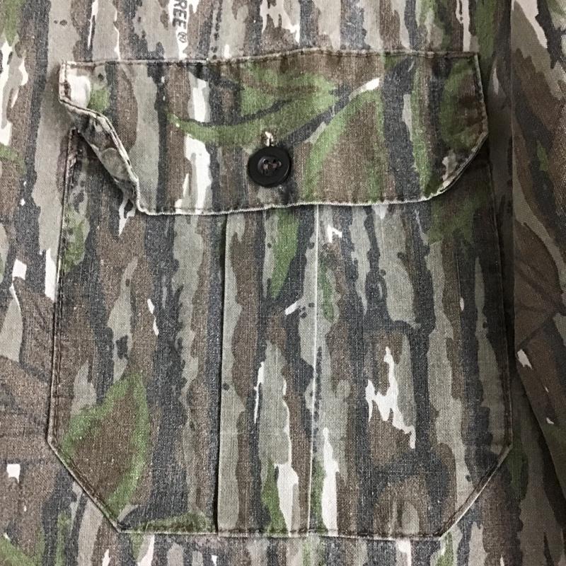 古着 USED シャツ、ブラウス 長袖 ミリタリー 8 総柄 茶 / ブラウン / X 灰 / グレー / X 黒 / ブラック / X 緑 / グリーン /  メンズ USED 古着 中古 10094584