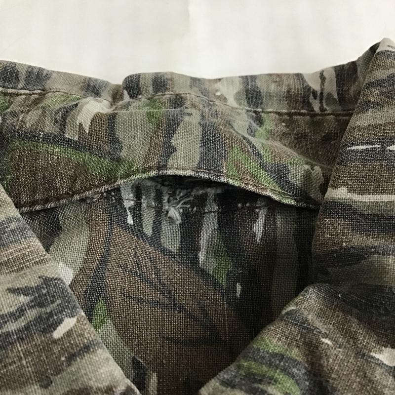古着 USED シャツ、ブラウス 長袖 ミリタリー 8 総柄 茶 / ブラウン / X 灰 / グレー / X 黒 / ブラック / X 緑 / グリーン /  メンズ USED 古着 中古 10094584