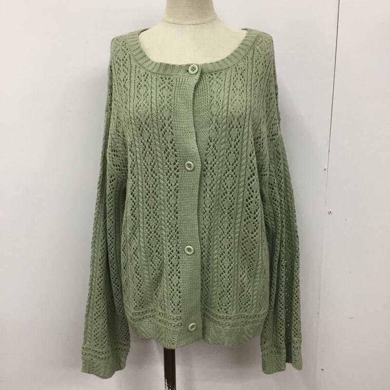 エヘカソポ ehka sopo カーディガン 長袖 1608036 透かし編み M  薄緑 / ライトグリーン /  レディース USED 古着 中古 10094595