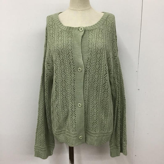 エヘカソポ ehka sopo カーディガン 長袖 1608036 透かし編み M  薄緑 / ライトグリーン /  レディース USED 古着 中古 10094595