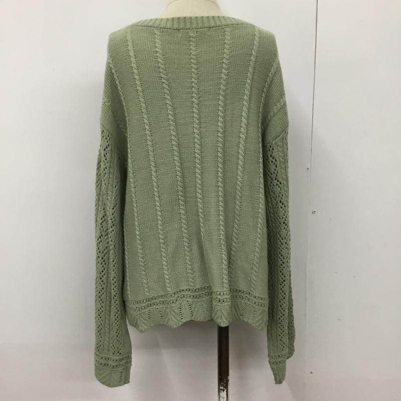 エヘカソポ ehka sopo カーディガン 長袖 1608036 透かし編み M  薄緑 / ライトグリーン /  レディース USED 古着 中古 10094595