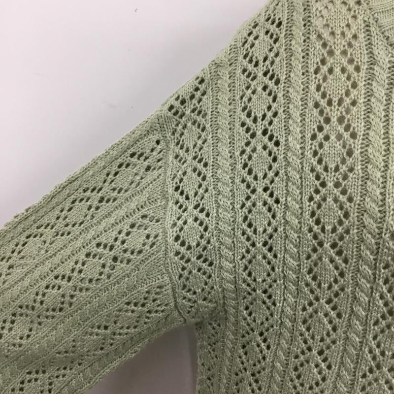 エヘカソポ ehka sopo カーディガン 長袖 1608036 透かし編み M  薄緑 / ライトグリーン /  レディース USED 古着 中古 10094595
