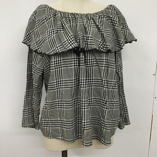 ニコアンド niko and... カットソー 七分袖 ST75RB28FL チェックフレアBL 3 チェック 白 / ホワイト / X 黒 / ブラック / X 黄 / イエロー /  レディース USED 古着 中古 10094680