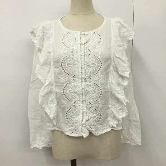 ザラウーマン ZARA WOMAN カットソー 長袖 6895 244 251 フリル S 刺繍 白 / ホワイト /  レディース USED 古着 中古 10094777