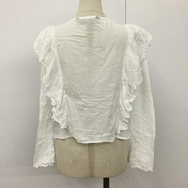 ザラウーマン ZARA WOMAN カットソー 長袖 6895 244 251 フリル S 刺繍 白 / ホワイト /  レディース USED 古着 中古 10094777