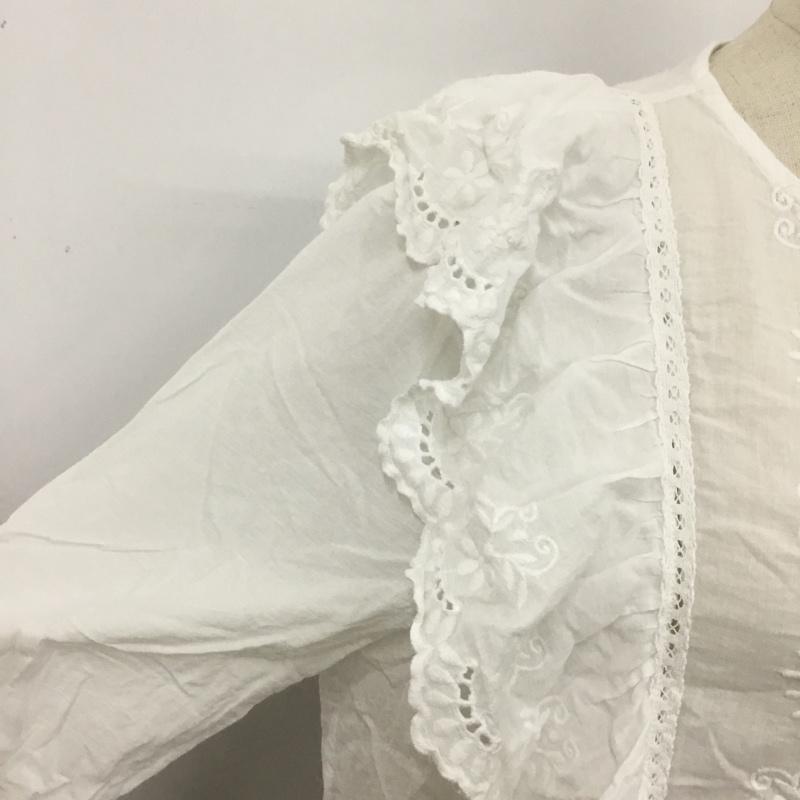ザラウーマン ZARA WOMAN カットソー 長袖 6895 244 251 フリル S 刺繍 白 / ホワイト /  レディース USED 古着 中古 10094777