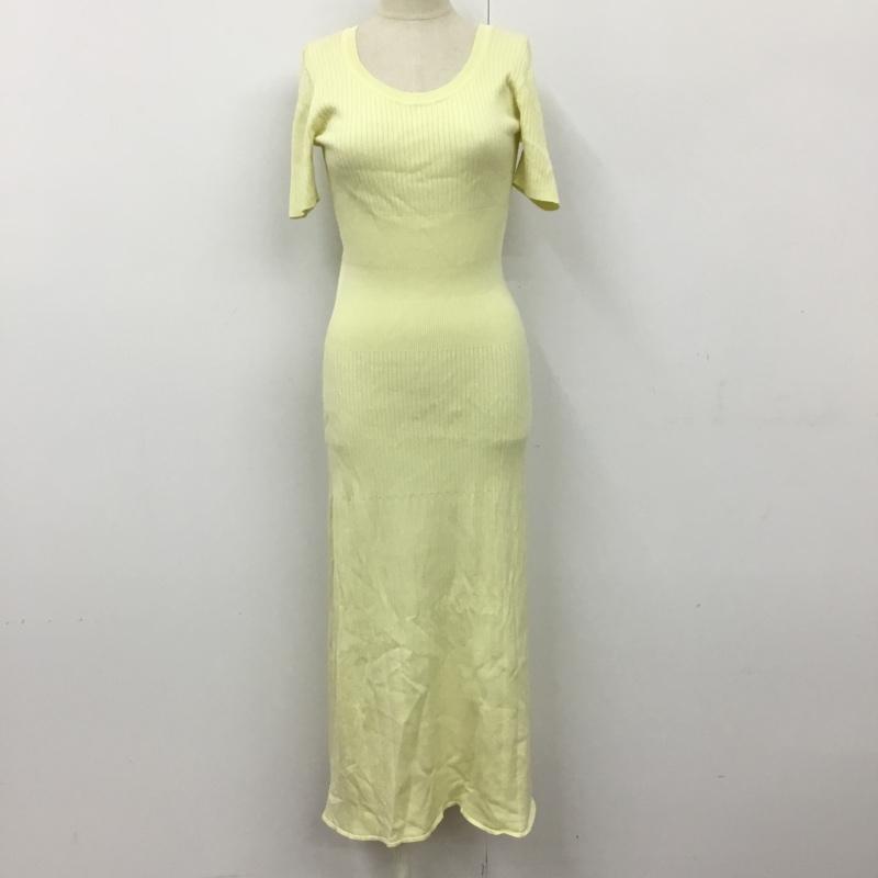 ザラ ZARA ワンピース ロングスカート 3471 004 570 リブ M 無地 黄 / イエロー /  レディース USED 古着 中古 10094781