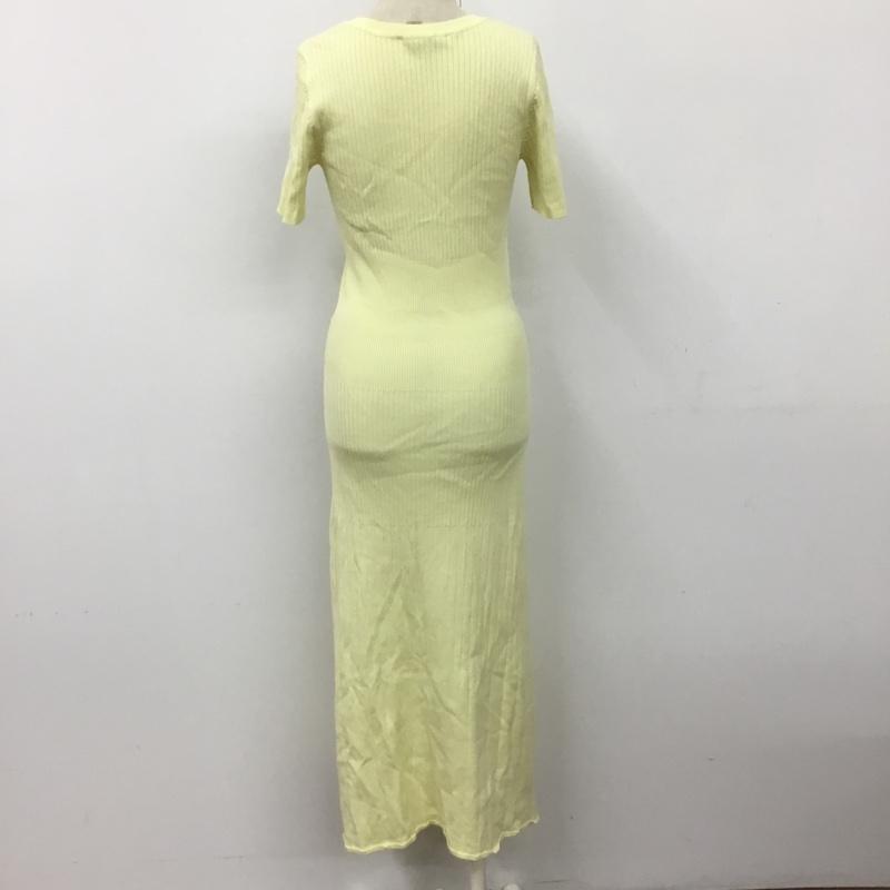 ザラ ZARA ワンピース ロングスカート 3471 004 570 リブ M 無地 黄 / イエロー /  レディース USED 古着 中古 10094781