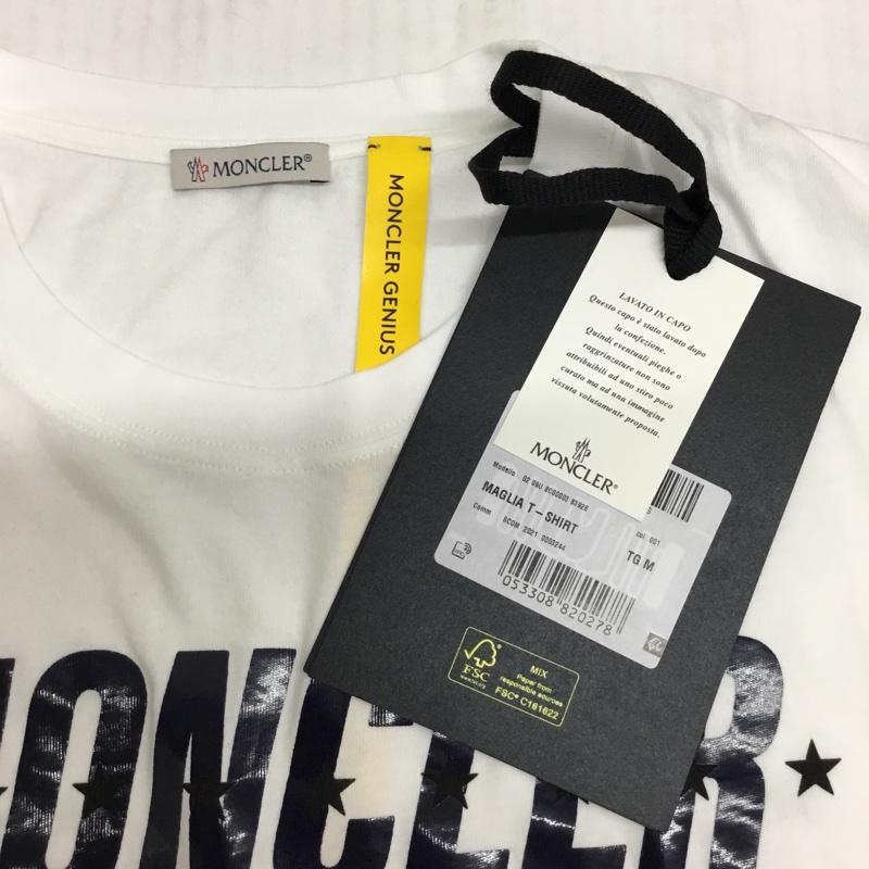 モンクレール MONCLER Tシャツ 半袖 G209U8C000038392B 半袖カットソー プリントTシャツ M プリント 白 / ホワイト /  メンズ USED 古着 中古 10094789