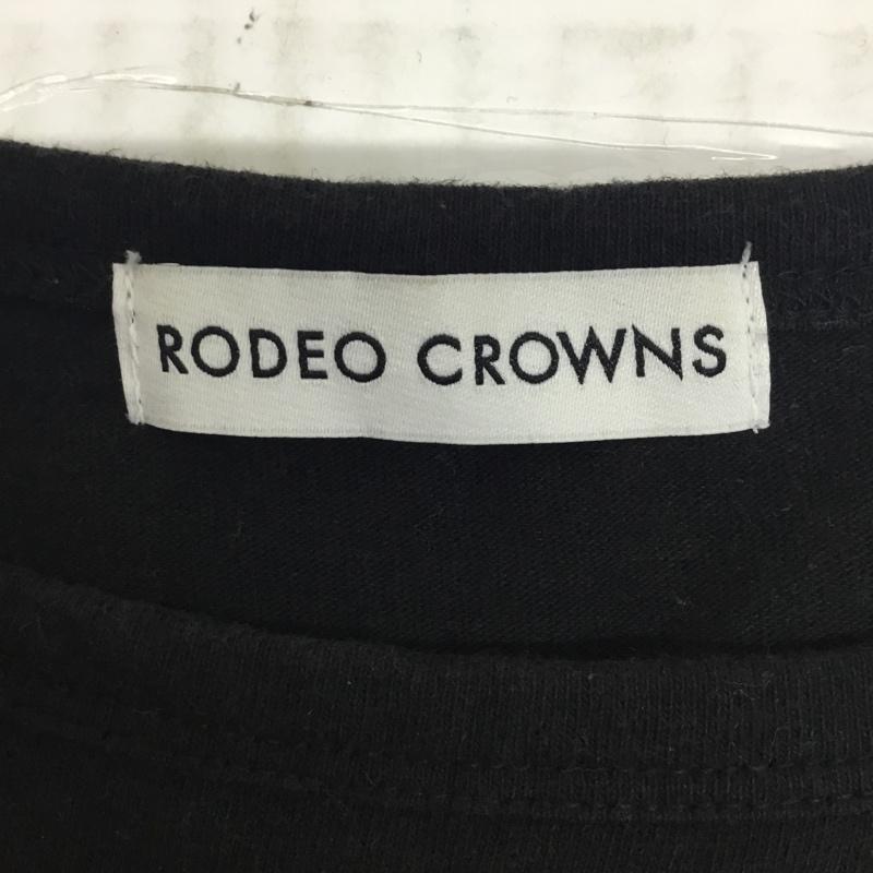 ロデオクラウンズ Rodeo Crowns カットソー 長袖 420DSI90-0760 エンブレムカレッジTシャツ 半袖カットソー プリントTシャツ FREE プリント 黒 / ブラック /  メンズ USED 古着 中古 10094818