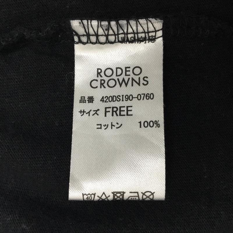 ロデオクラウンズ Rodeo Crowns カットソー 長袖 420DSI90-0760 エンブレムカレッジTシャツ 半袖カットソー プリントTシャツ FREE プリント 黒 / ブラック /  メンズ USED 古着 中古 10094818