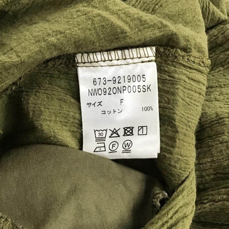 ナノユニバース nano・universe ワンピース ロングスカート 673-9219005 ノースリーブワンピース 切替フレアスカート ロングワンピース FREE 無地 カーキ / カーキ /  レディース USED 古着 中古 10094844