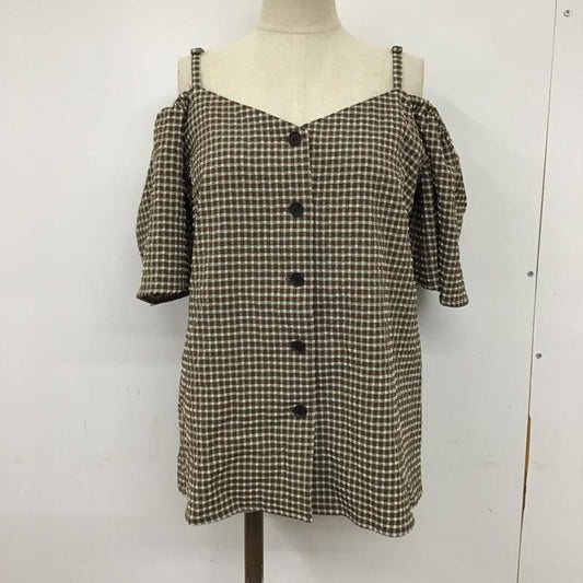 マウジー MOUSSY キャミソール キャミソール 010CSK30-2070 SOCKERCHECKSHOULDER オフショルダーカットソー ギンガムチェックカットソー FREE チェック 緑 / グリーン / X 茶 / ブラウン /  レディース USED 古着 中古 10094857