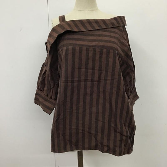 マウジー MOUSSY カットソー 半袖 010CSH30-2590 半袖ブラウス ストライプ ボーダー オフショルダーカットソー FREE ボーダー柄 X ストライプ マルチカラー / マルチカラー /  レディース USED 古着 中古 10094860