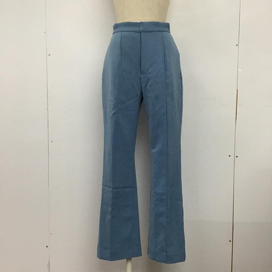 スライ SLY パンツ スラックス 030DAM31-7140 MANISHHWパンツ フレアパンツ センタータックパンツ スラックス 1 無地 青 / ブルー /  レディース USED 古着 中古 10094864