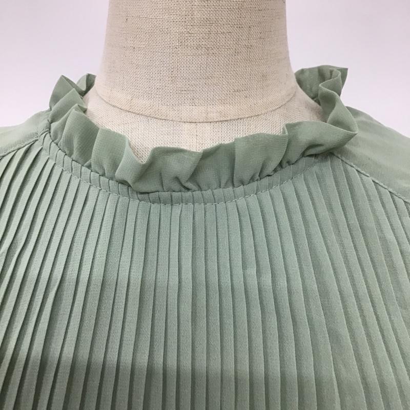 ビス ViS カットソー 長袖 BVH-11160-A シフォンプリーツスタンドブラウス FREE 無地 薄緑 / ライトグリーン /  レディース USED 古着 中古 10094883