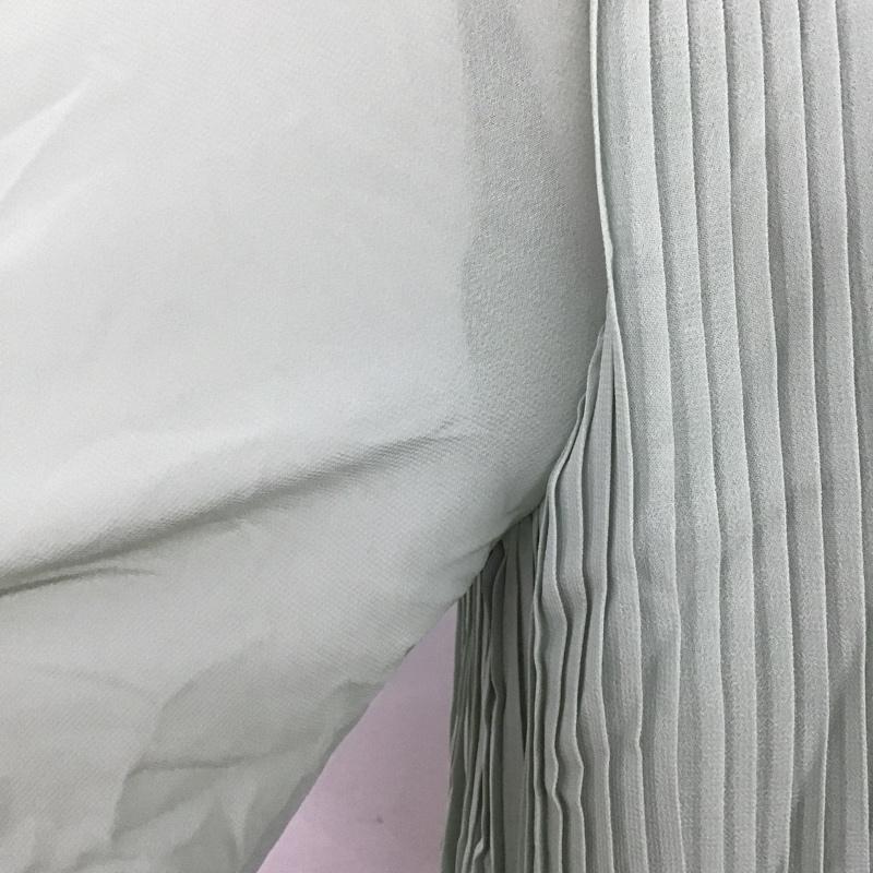 ビス ViS カットソー 長袖 BVH-11160-A シフォンプリーツスタンドブラウス FREE 無地 薄緑 / ライトグリーン /  レディース USED 古着 中古 10094883