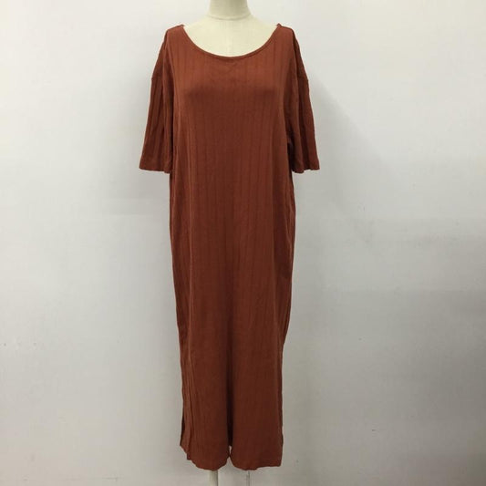 アバハウス ABAHOUSE ワンピース ロングスカート 7139-99-90433 リブ ストライプ 茶 / ブラウン /  レディース USED 古着 中古 10094916