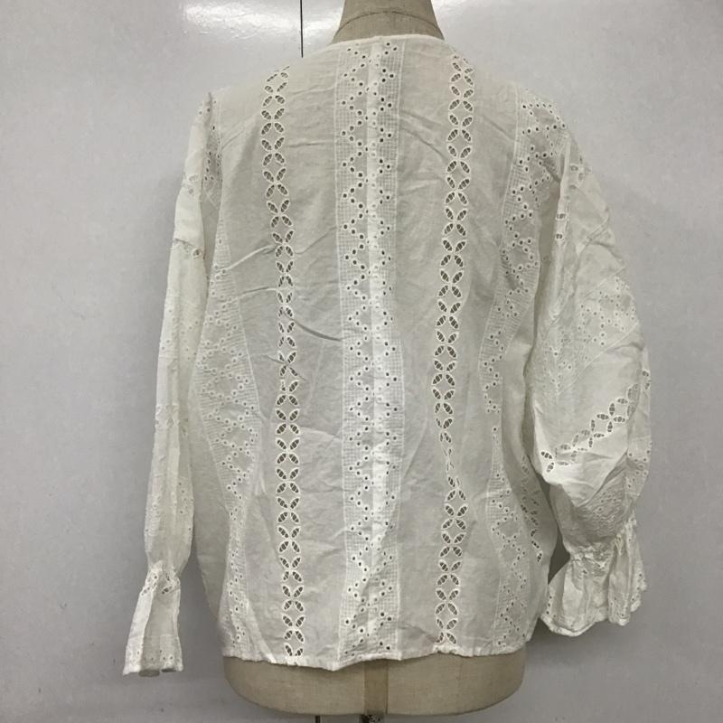 ローリーズファーム LOWRYS FARM カットソー 七分袖 LF600068TS スカラップレースブラウス Ｖネック FREE 刺繍 白 / ホワイト /  レディース USED 古着 中古 10095002