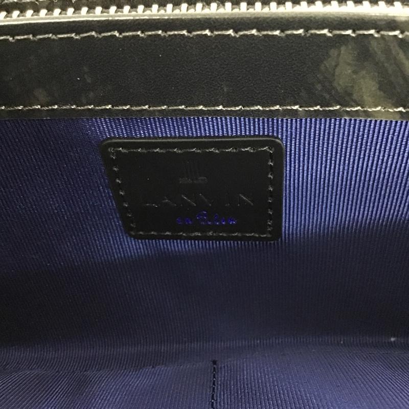 ランバンオンブルー LANVIN en Bleu 財布 長財布 553605 ラウンドファスナー 牛革 箱有 ロゴ、文字 黒 / ブラック /  メンズ USED 古着 中古 10095042
