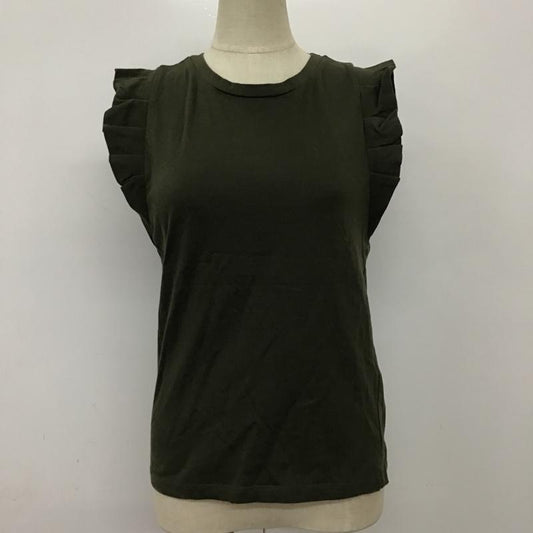 アイテムズ アーバンリサーチ ITEMS URBAN RESEARCH カットソー 半袖 WH75-21N003 袖フリル ノースリーブ FREE 無地 カーキ / カーキ /  レディース USED 古着 中古 10095058